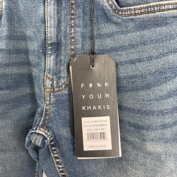 NWT The Perfect Jean 31W X 26L Slim Fit Cowboy Yellow Tint - Picture 3 of 11